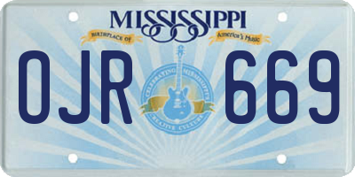 MS license plate OJR669