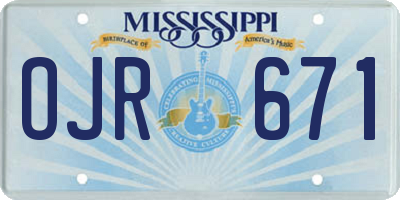 MS license plate OJR671