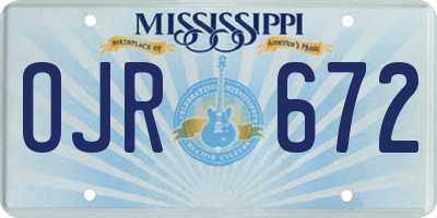 MS license plate OJR672