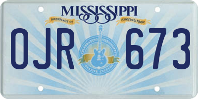 MS license plate OJR673