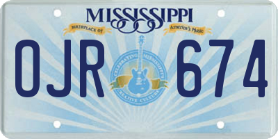 MS license plate OJR674