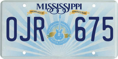 MS license plate OJR675