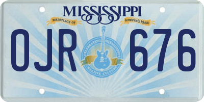 MS license plate OJR676