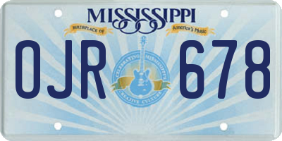 MS license plate OJR678