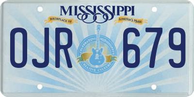 MS license plate OJR679