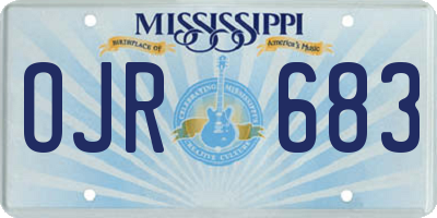 MS license plate OJR683