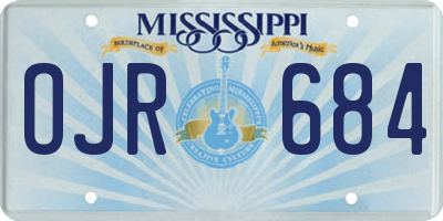 MS license plate OJR684