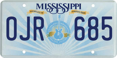 MS license plate OJR685