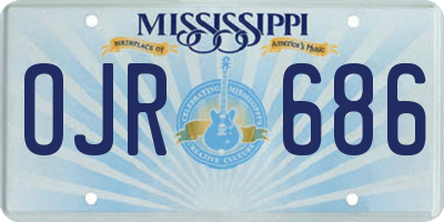 MS license plate OJR686