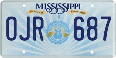 MS license plate OJR687