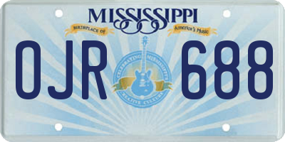 MS license plate OJR688