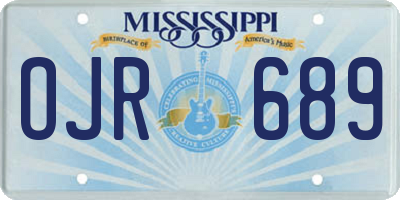 MS license plate OJR689