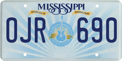 MS license plate OJR690