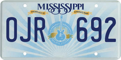 MS license plate OJR692