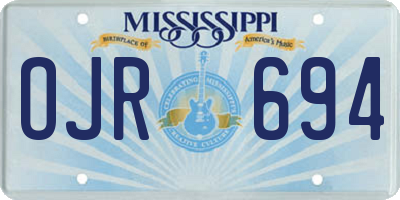 MS license plate OJR694