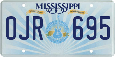 MS license plate OJR695