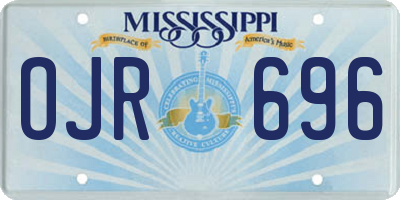 MS license plate OJR696