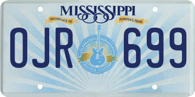 MS license plate OJR699
