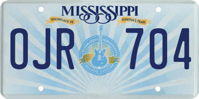 MS license plate OJR704
