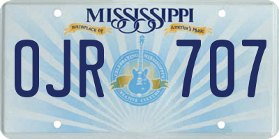 MS license plate OJR707