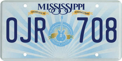 MS license plate OJR708