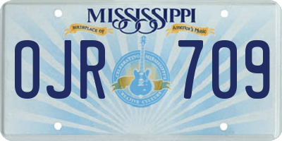 MS license plate OJR709
