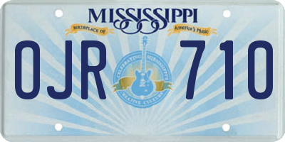 MS license plate OJR710