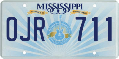 MS license plate OJR711