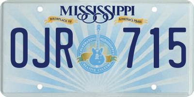 MS license plate OJR715