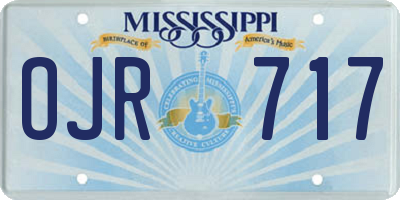 MS license plate OJR717
