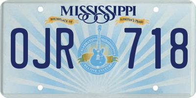 MS license plate OJR718