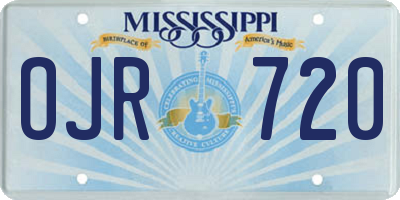 MS license plate OJR720