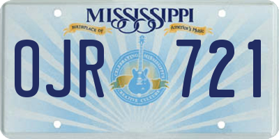 MS license plate OJR721