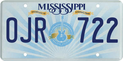 MS license plate OJR722
