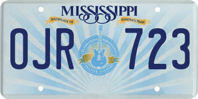 MS license plate OJR723