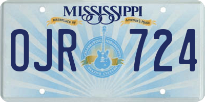 MS license plate OJR724