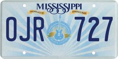 MS license plate OJR727