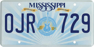 MS license plate OJR729