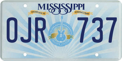 MS license plate OJR737