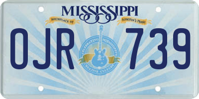 MS license plate OJR739