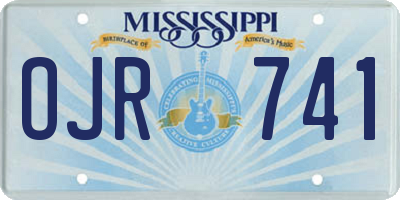 MS license plate OJR741