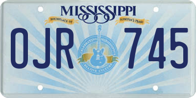MS license plate OJR745