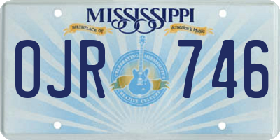 MS license plate OJR746