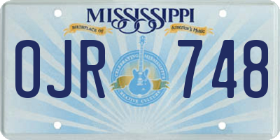MS license plate OJR748