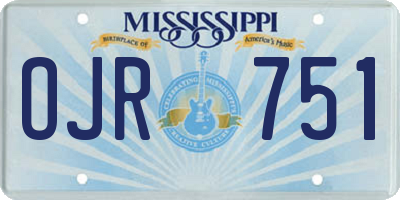 MS license plate OJR751
