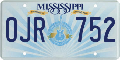 MS license plate OJR752
