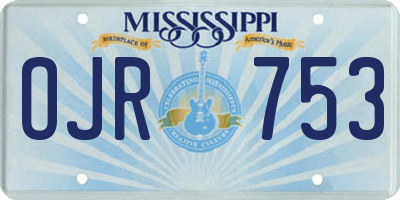 MS license plate OJR753