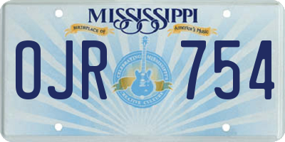 MS license plate OJR754