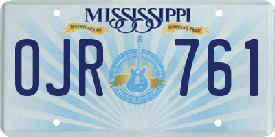 MS license plate OJR761