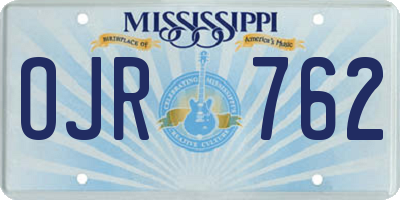 MS license plate OJR762